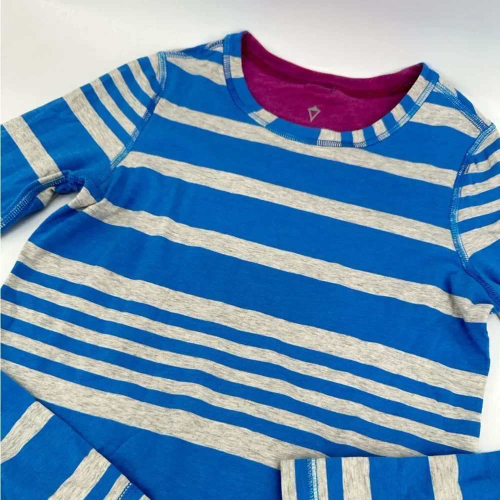Ivivva by Lululemon Girls Reversible Long Sleeve Top Stripe Athletic Shirt